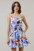 Amania Floral Nayra Tiered Poplin Mini Dress