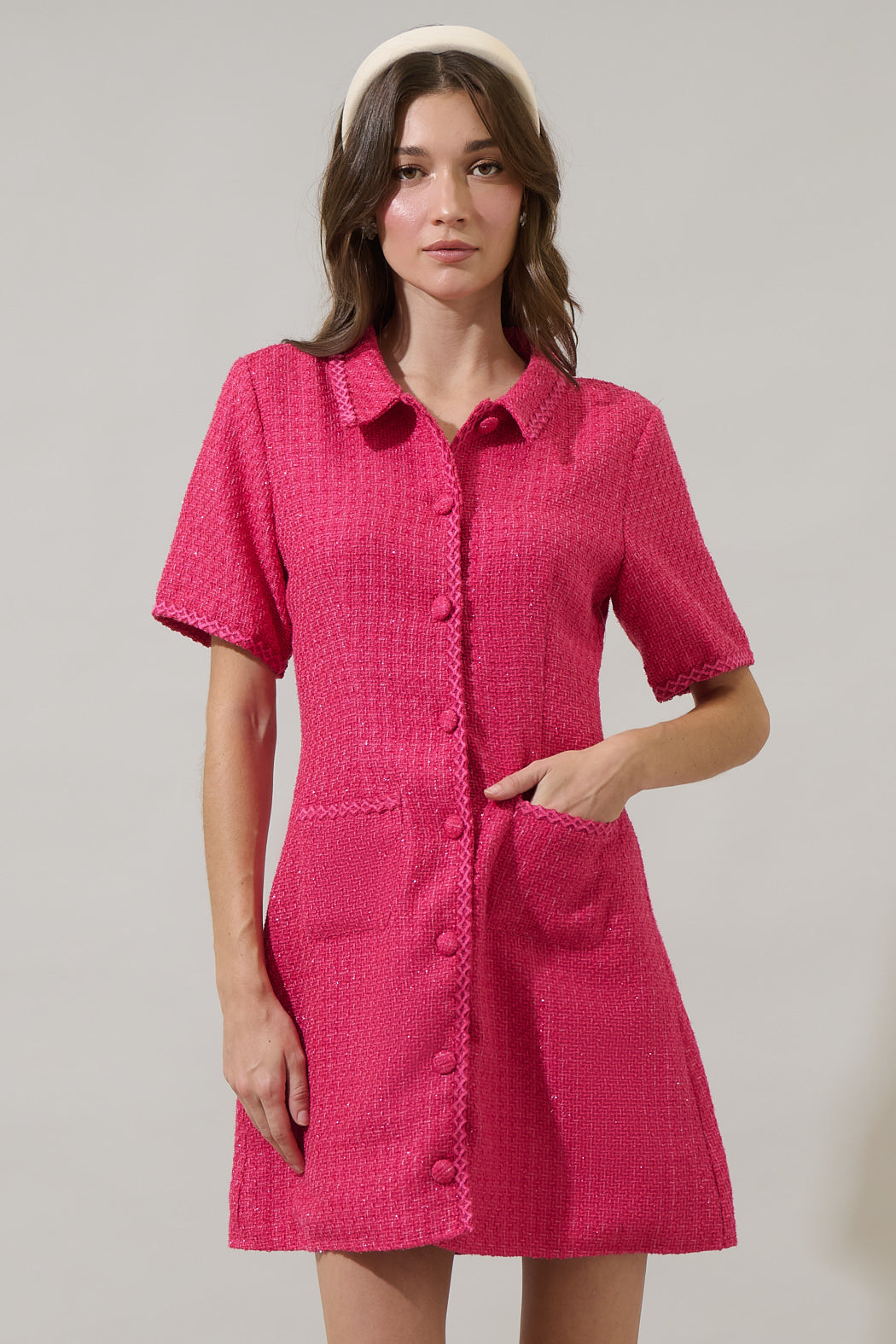 Harlan Tweed Nissa Collared Mini Dress Sugarlips Harlan Tweed Nissa Collared Mini Dress Sugarlips