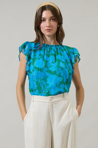 Amren Floral Veda Cap Sleeve Top