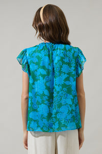 Amren Floral Veda Cap Sleeve Top