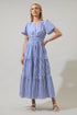 Brandy Striped Palmer Poplin Tiered Maxi Dress