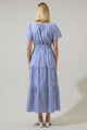 Brandy Striped Palmer Poplin Tiered Maxi Dress