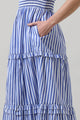 Brandy Striped Palmer Poplin Tiered Maxi Dress