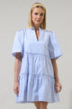 Boe Striped Dixie Split Neck Shift Dress