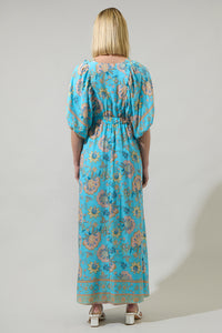 Raven Floral Hant V-Neck Maxi Dress