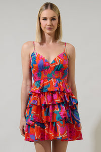 Kahlia Tropics Mavey Ruffle Mini Dress