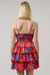 Kahlia Tropics Mavey Ruffle Mini Dress