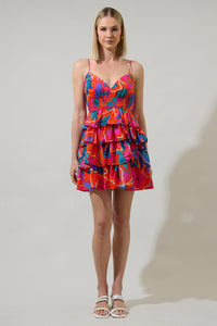 Kahlia Tropics Mavey Ruffle Mini Dress