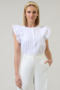 Sammi Button Down Ruffle Top