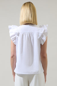 Sammi Button Down Ruffle Top