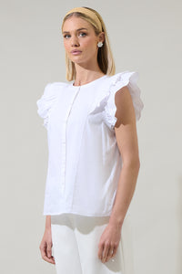 Sammi Button Down Ruffle Top