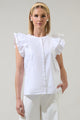 Sammi Button Down Ruffle Top