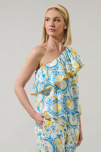 Harvest Island Brinley One Shoulder Ruffle Top