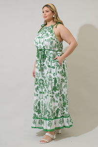 Kimana Floral Halter Neck Maxi Dress Curve