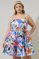 Amania Floral Nayra Tiered Poplin Mini Dress Curve