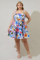 Amania Floral Nayra Tiered Poplin Mini Dress Curve