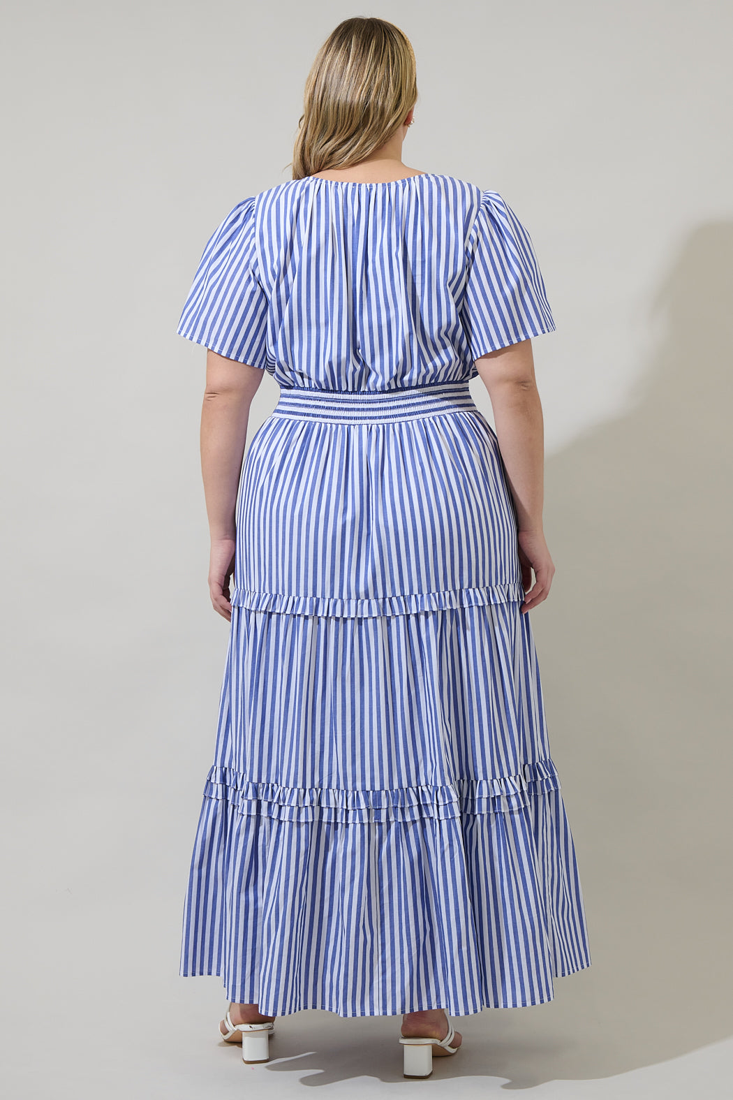 Brandy Striped Palmer Poplin Tiered Maxi Dress Curve Sugarlips Brandy Striped Palmer Poplin Tiered Maxi Dress Curve Sugarlips