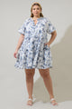 Renzo Toile Pallas Poplin Tiered Mini Dress Curve