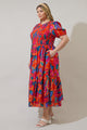 Kahlia Tropics Aruba Smocked Midi Dress Curve