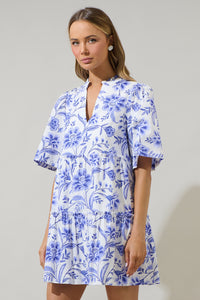 Maeve Floral Dixie Split Neck Shift Dress