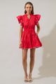 Alina Ruffle Shift Mini Dress