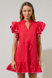 Alina Ruffle Shift Mini Dress