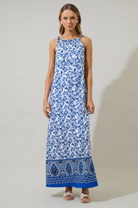 Dina Floral Kay Halter Neck Maxi Dress