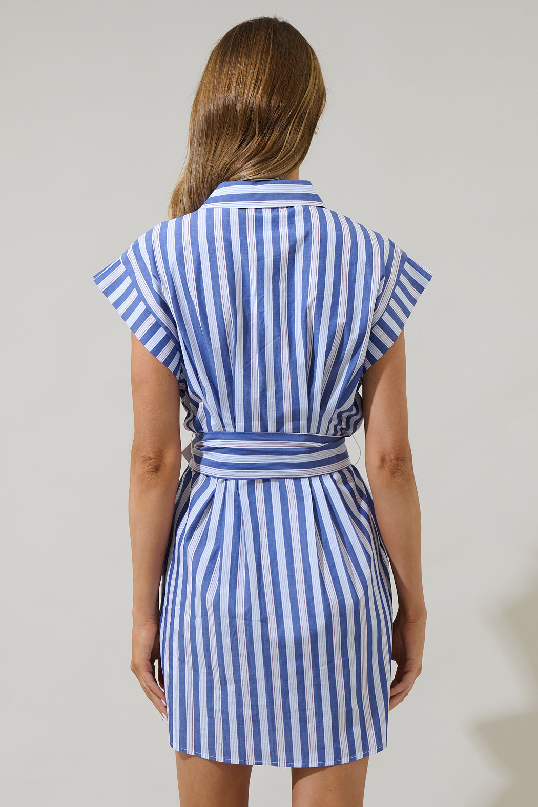 Samera Button Up Mini Dress Blue / XL