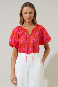 Fia Floral Overseas Balloon Sleeve Top