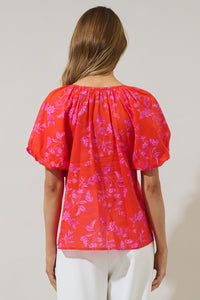 Fia Floral Overseas Balloon Sleeve Top