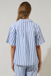 Joncy Striped Otto Short Sleeve Button Down Shirt