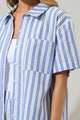 Joncy Striped Otto Short Sleeve Button Down Shirt