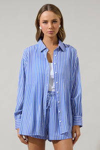 Elise Striped Boyfriend Button Down Shirt