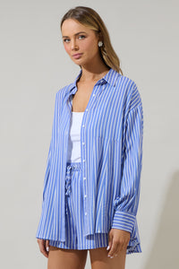 Elise Striped Boyfriend Button Down Shirt