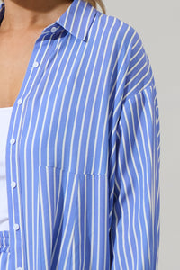 Elise Striped Boyfriend Button Down Shirt