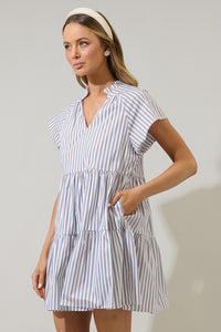 Parson Stripe Janelly Poplin Tiered Mini Dress