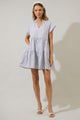 Parson Stripe Janelly Poplin Tiered Mini Dress