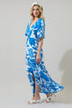 Iva Floral Pismo Button Down Flutter Maxi Dress