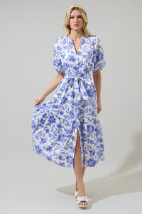 Maeve Floral Wynette Tiered Midi Dress