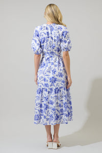 Maeve Floral Wynette Tiered Midi Dress