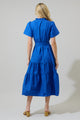 Britt Poplin Tiered Midi Dress