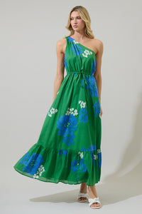 Hemmi Floral Elya One Shoulder Maxi Dress