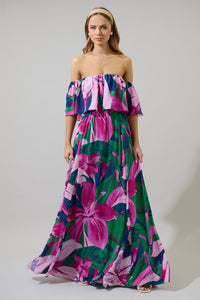 Ellerton Tropics Enamored Off the Shoulder Ruffle Dress