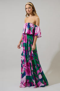 Ellerton Tropics Enamored Off the Shoulder Ruffle Dress