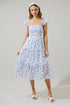 Wren Floral Bayshore Smocked Midi Dress