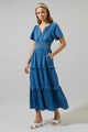 Haysville Palmer Poplin Tiered Maxi Dress