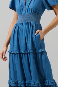 Haysville Palmer Poplin Tiered Maxi Dress