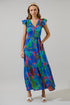 Malton Tropical Evianna Button Down Flutter Maxi Dress