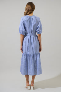 Fannie Striped Wynette Tiered Midi Dress