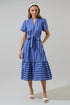 Beloit Striped Britt Poplin Tiered Midi Dress